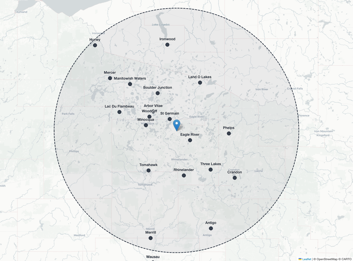 Coverage map — Minocqua, Wausau & the Northwoods